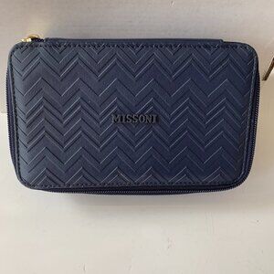 MISSONI FOR DELTA TRAVEL SQUARE ZIPPER POUCH COSMETICS TOILETRY BAG CASE